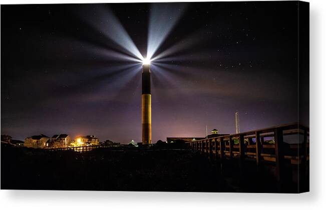 Oak Island Canvas Print featuring the photograph Oak Island Lighthouse by Nick Noble