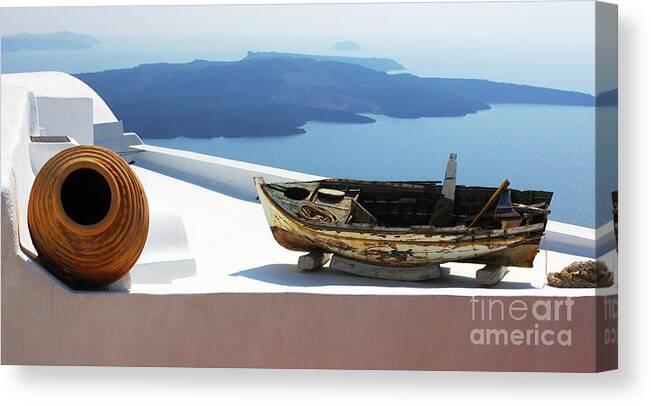 Greece Canvas Print featuring the photograph Santorini Greece #1 by Bob Christopher