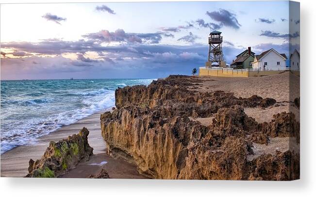 Gilbert's Bar House Of Refuge Canvas Print featuring the photograph Along the Edge - House of Refuge at Gilbert's Bar by Chrystyne Novack
