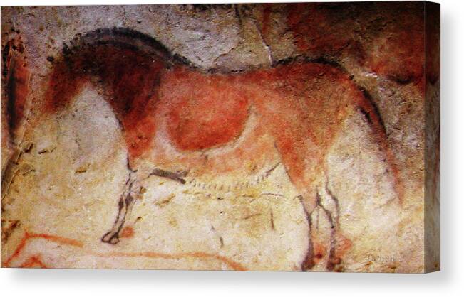 Altamira Cave Canvas Print featuring the digital art Altamira Horse by Asok Mukhopadhyay