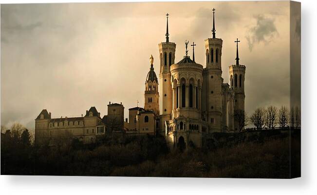 Famous Canvas Print featuring the photograph Basilica of Our Lady of Fourviere by KATIE Vigil