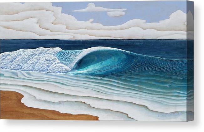Beach Canvas Print featuring the painting Beach Break Barrel by Nathan Ledyard