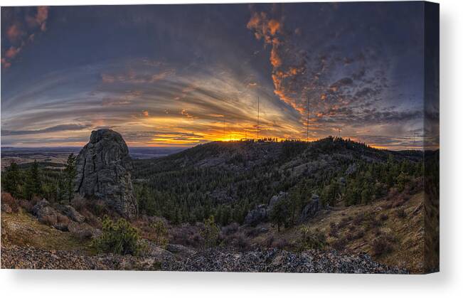 Krell Hill Canvas Print featuring the photograph Big Rock Panorama by Mark Kiver