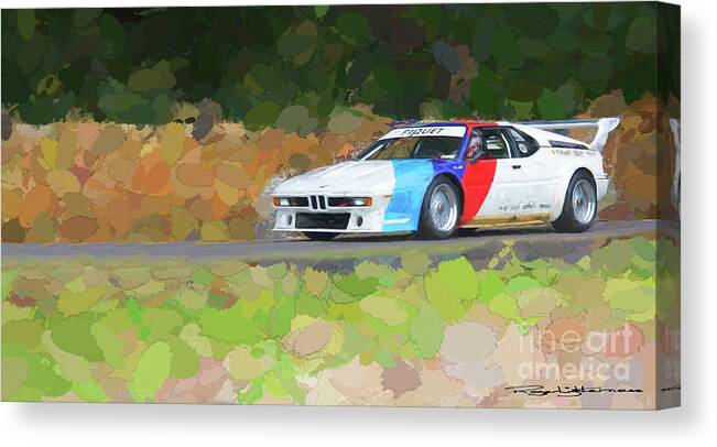 Bmw Canvas Print featuring the digital art Bmw M1 by Roger Lighterness