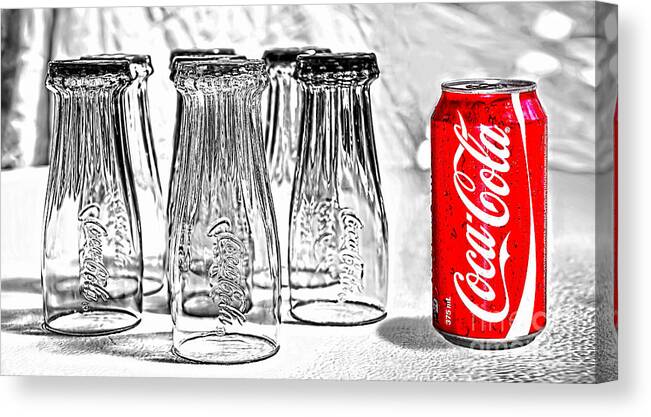 Coca-cola Canvas Print featuring the photograph Coca-Cola ready to drink by Kaye Menner by Kaye Menner