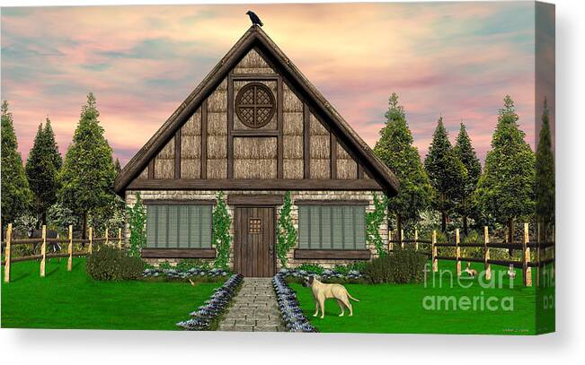 Cottage Canvas Print featuring the digital art Cottage by Walter Colvin