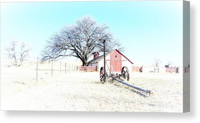 Rural Landscape Canvas Print featuring the photograph Cottonwood Ranch by Merle Grenz