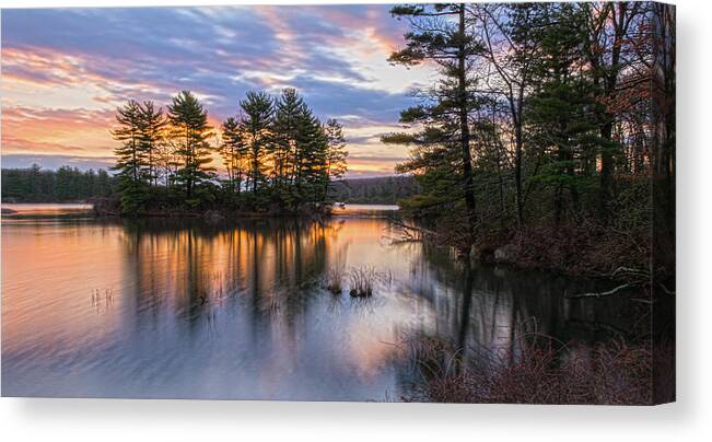 Hudson Valley Canvas Print featuring the photograph Dawn Serenity At Lake Tiorati by Angelo Marcialis