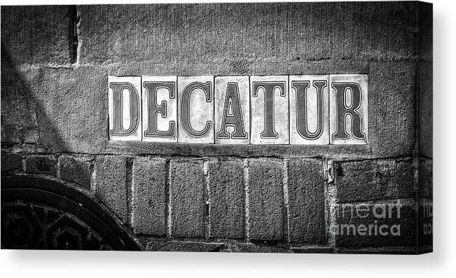 Manhole Canvas Print featuring the photograph Decatur Street NOLA- BW by Kathleen K Parker