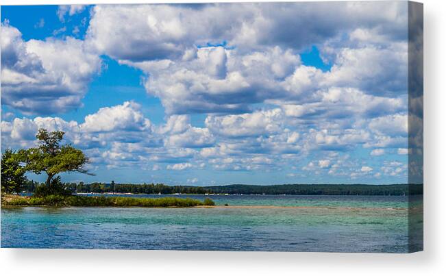 Detroit Point Canvas Print featuring the photograph Detroit Point Flat Bottom Floaters by Joe Holley