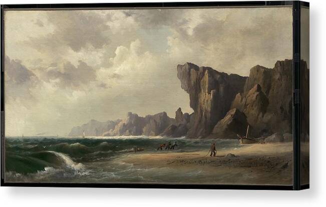 Dog's Head Of Scotland 1870 Robert S. Duncanson (american Canvas Print featuring the painting Dogs Head of Scotland by Robert S Duncanson