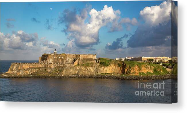 San Juan Canvas Print featuring the photograph El Morro - San Juan Pano by Brian Jannsen