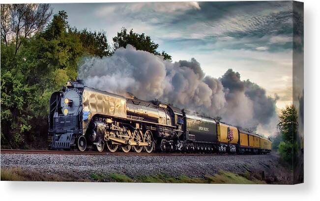 Engine 844 Canvas Print featuring the photograph Engine 844 at the Dora Crossing by James Barber
