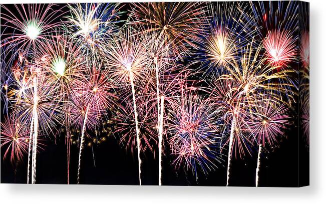 4th Canvas Print featuring the photograph Fireworks Spectacular by Ricky Barnard