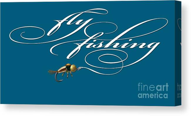 Fly Fishing Canvas Print featuring the painting Fly Fishing Nymph by Robert Corsetti