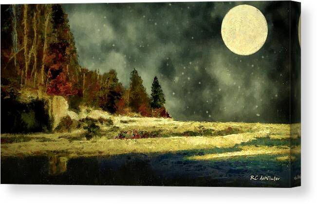 Landscape Canvas Print featuring the painting Harlequin Lake by RC DeWinter