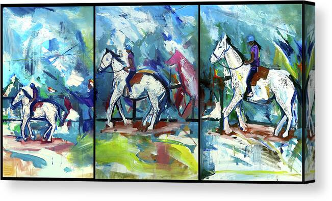  Canvas Print featuring the painting Horse Three by John Gholson
