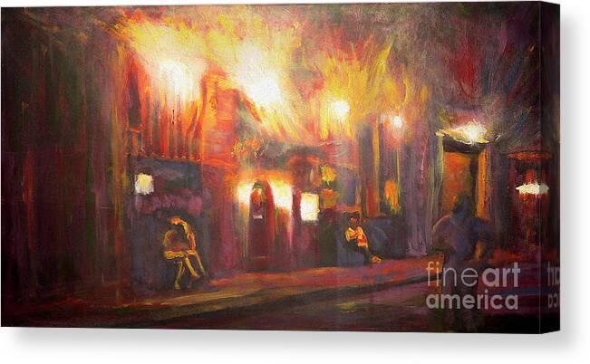 New Orleans Canvas Print featuring the painting Irene's Cuisine - New Orleans by Francelle Theriot