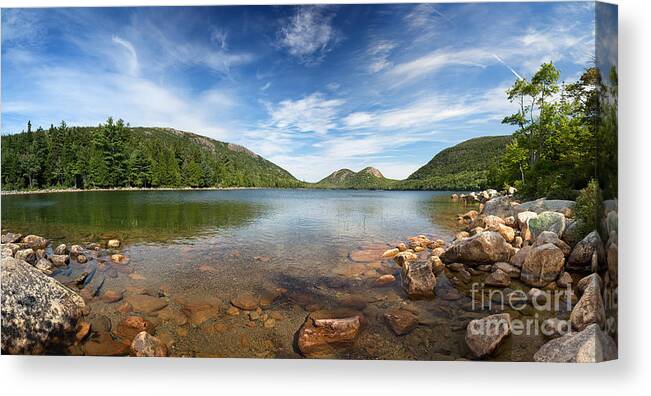 Acadia Canvas Print featuring the photograph Jordan Pond Panorama by Jane Rix