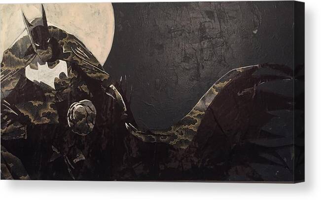 Batman Canvas Print featuring the painting Knight Watch by Edmund Royster