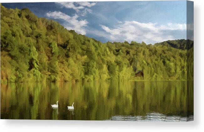 Lake Canvas Print featuring the photograph Landingville Lake Pennsylvania by David Dehner