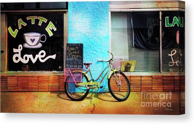 American Canvas Print featuring the photograph Latte Love Bicycle by Craig J Satterlee
