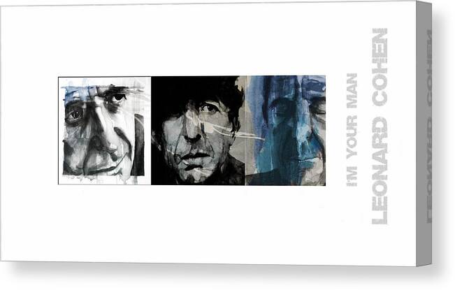 Leonard Cohen Canvas Print featuring the mixed media Leonard Cohen Triptych by Paul Lovering