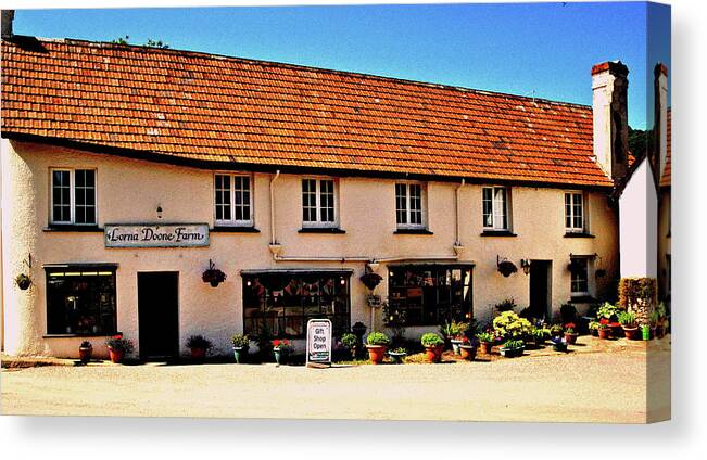 Places Canvas Print featuring the photograph Lorna Doone Farm House by Richard Denyer