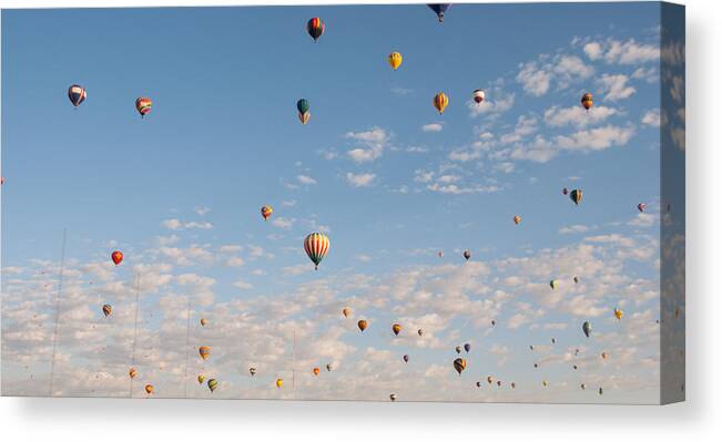 Hot Air Balloons Canvas Print featuring the photograph Many Balloons by Charles McCleanon