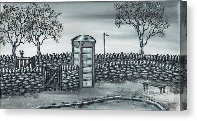 Phone Box Canvas Print featuring the painting Memory Box by Kenneth Clarke