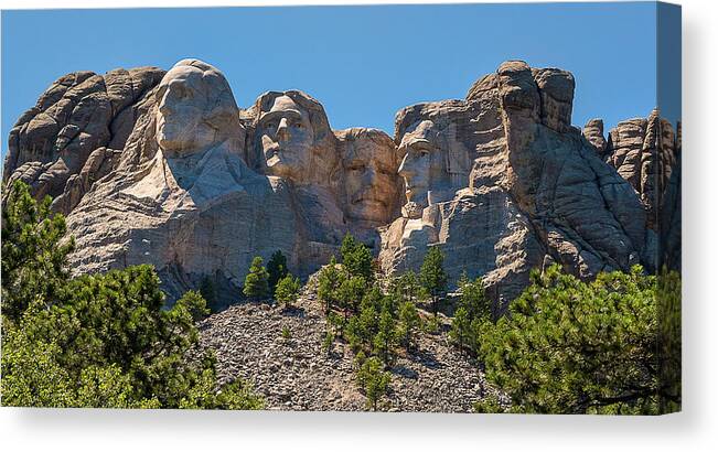 Abraham Lincoln Canvas Print featuring the photograph Mount Rushmore South Dakota by Brenda Jacobs