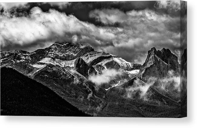 Canadian Rockies Canvas Print featuring the photograph Mountain Range Canada by Patrick Boening