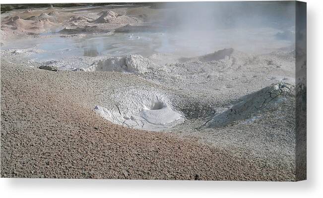 Geothermal Feature Canvas Print featuring the photograph Mudpots of Yellowstone by Michele Myers