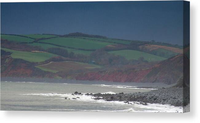 Devon Canvas Print featuring the photograph North Devon Stormy Skies by Helen Jackson