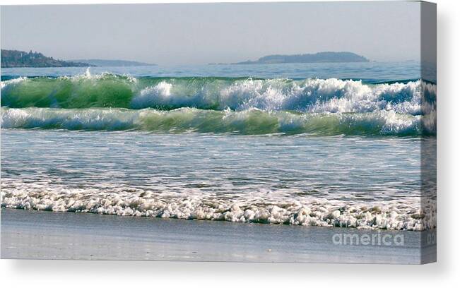 Rolling Waves Canvas Print featuring the photograph Old Orchard Beach by Sandra Huston