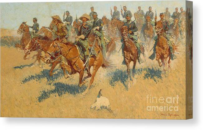 Remington Canvas Print featuring the painting On the Southern Plains, 1907 by Frederic Remington
