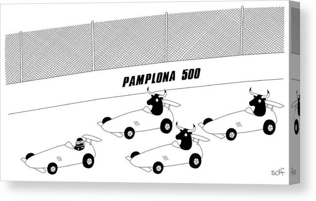  Pamplona 500 Canvas Print featuring the drawing Pamplona 500 by Seth Fleishman