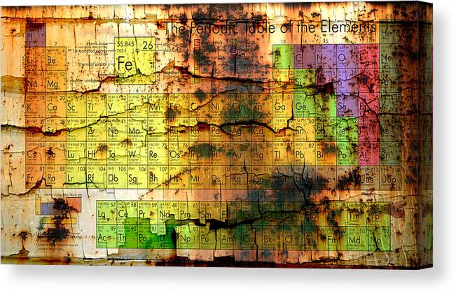 Periodic Table Of Elements Canvas Print featuring the photograph Periodic Table Of Elements by Marco Oliveira