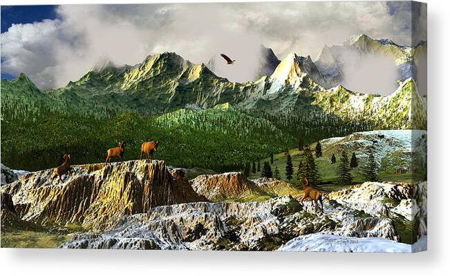 Dieter Carlton Canvas Print featuring the digital art Rhythm of Life by Dieter Carlton