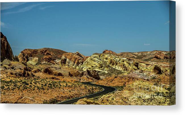 Valley Of Fire Canvas Print featuring the photograph Road To Valley of Fire by Stephen Whalen