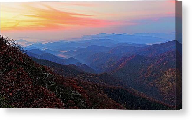 Dawn Canvas Print featuring the photograph Dawn From Standing Indian Mountain by Daniel Reed