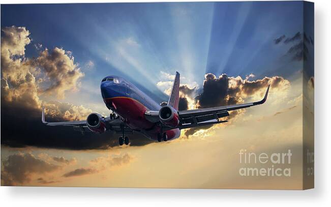 Southwest Canvas Print featuring the photograph Southwest Dramatic Rays of Light by Dale Powell