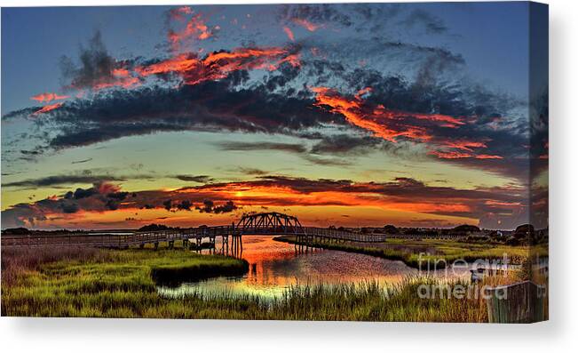 Topsail Island Canvas Print featuring the photograph Stripes by DJA Images