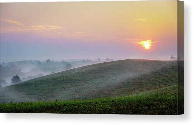 Bluegrass Canvas Print featuring the photograph Sunrise over Central Kentucky by Alexey Stiop