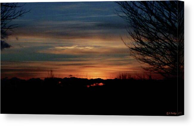 Sunset Canvas Print featuring the photograph Sunset at Fort Needham Memorial Park by Celtic Artist Angela Dawn MacKay