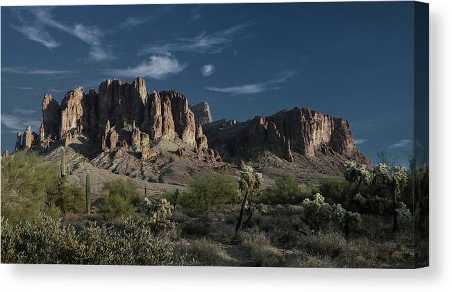 Arizona Canvas Print featuring the photograph Superstition Dusk by Hans Brakob