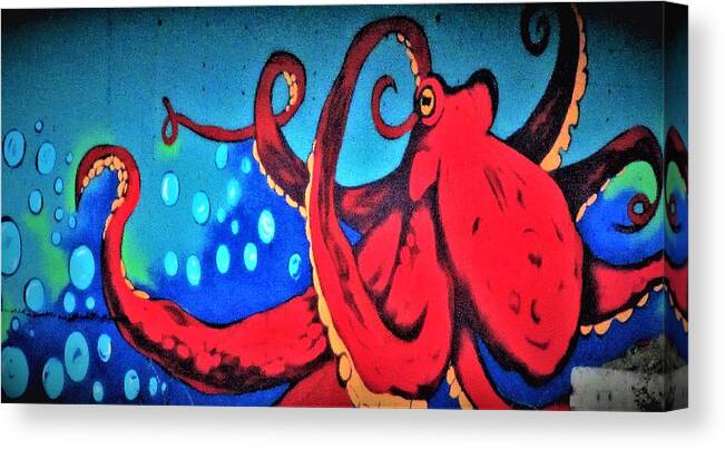 Octopus Canvas Print featuring the photograph Tacoma Octopus by Martin Cline
