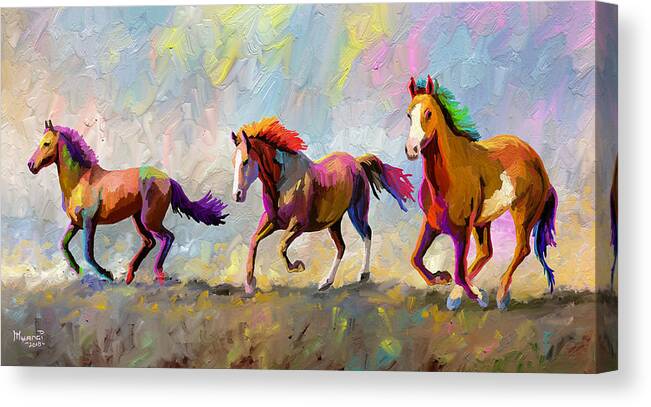 Horse Canvas Print featuring the painting Taste of Freedom by Anthony Mwangi