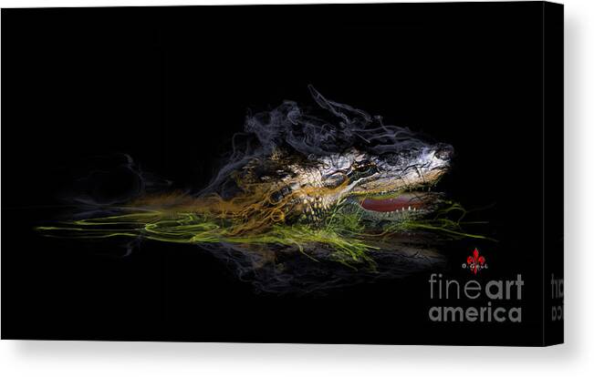 Alligator Canvas Print featuring the digital art The Alligator by Barbara Hebert