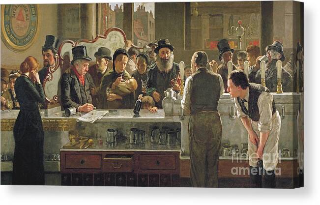 Drinking Canvas Print featuring the painting The Public Bar by John Henry Henshall